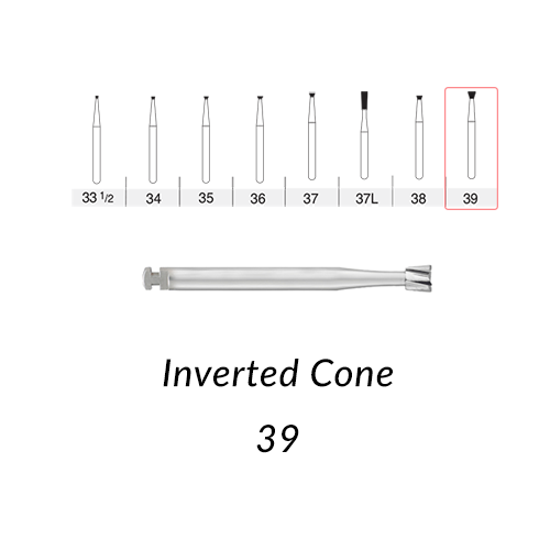 Carbide Burs. RA-39 Inverted Cone. 10 pcs