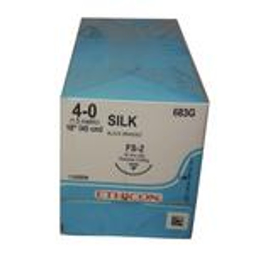 Ethicon Sutures. Silk Thread. 683G 4-0 FS-2 18” 12/Box - 3+1 Promotion!