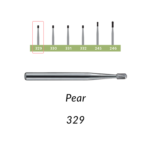 Carbide Burs. FG-329, Pear. 10 pcs.