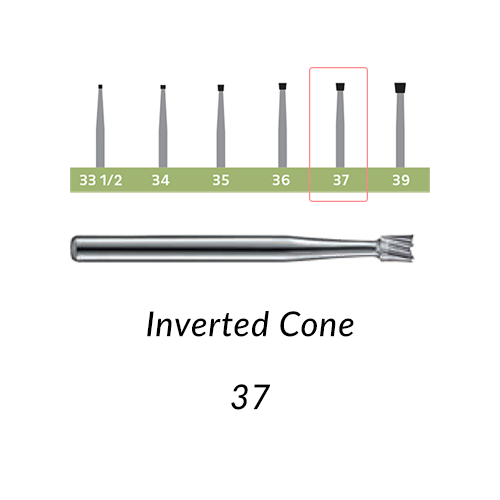 Carbide Burs. RA-37 Inverted Cone. 10 pcs.