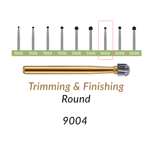 Carbide Burs. FG-9004 T&F 30-blades Round. 10 pcs.