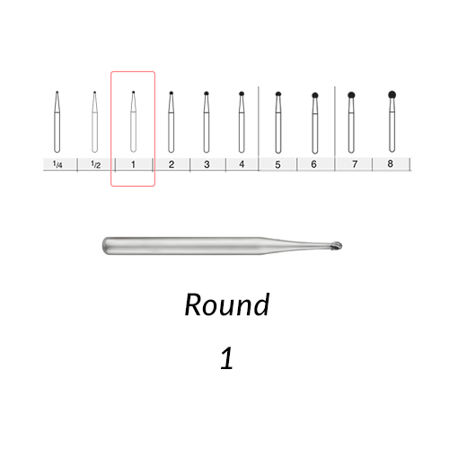 SS White Carbide Burs. FG-1 Short Shank Round.  Clinic Pack of 100  pcs/bag