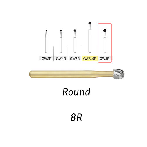 Great White Burs. GW8R Round 10 pcs.