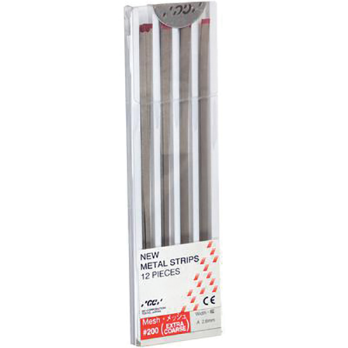 Metal Strips - Extra Coarse (No. 200 Mesh - 140 Micron), Red, 12/Pkg