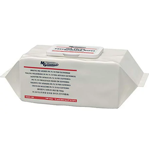 IPA 70/30 Presaturated 7â€ x 8â€ Wipes For Electronics 140/Pk