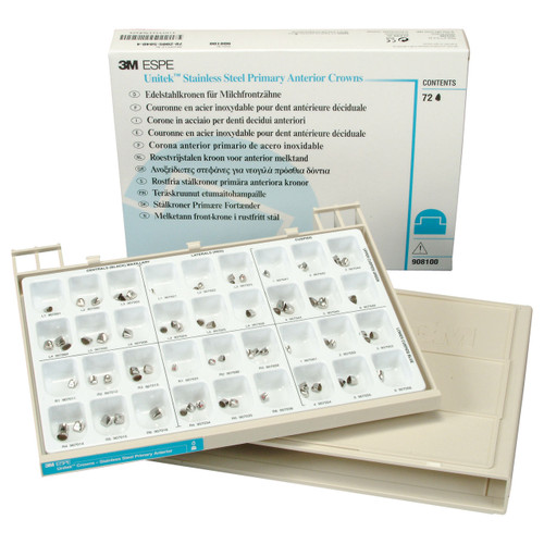 3M Unitek Stainless Steel Primary Anterior Crowns, 908100, Kit