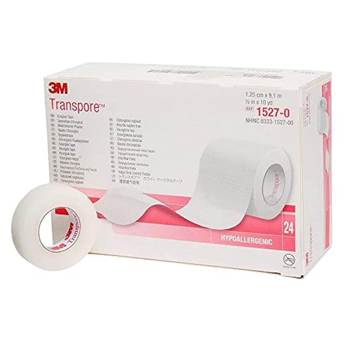 Transpore Tape Surgical Plastic .5"x10yd Adhesive Clr 24/Box