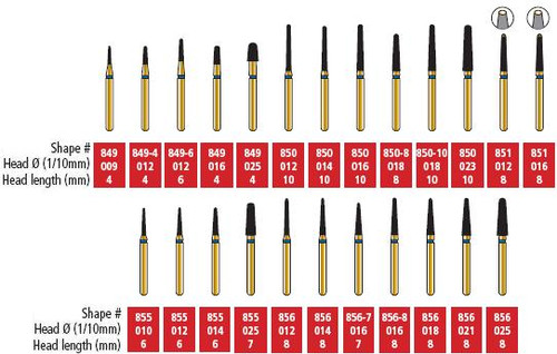 Alpen Diamond Bur Friction Grip Super Coarse 849-025SC 5/Pk