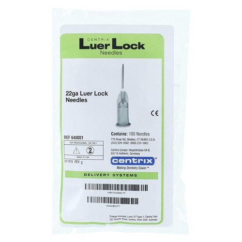 Luer-Lock Needle Tips 22 Gauge 100/Pk