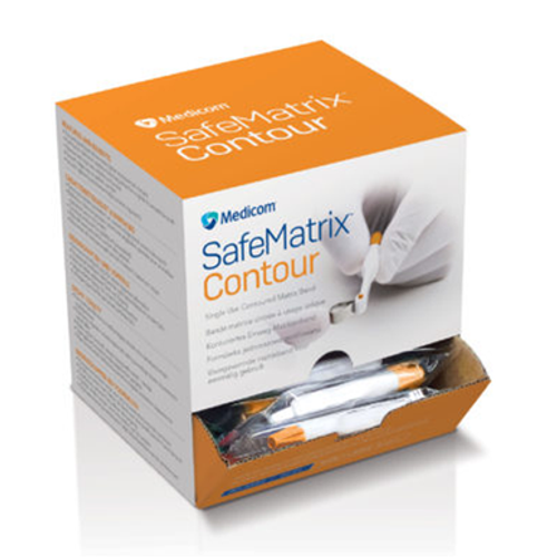 SafeMatrix Contour Single-Use Contoured Matrix Bands Wide 6mm (Orange) 50/box