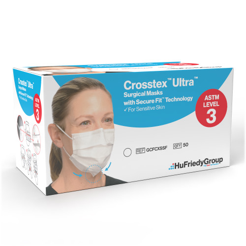 Ultra Sensitive Earloop Mask w/Secure Fit, L3, White, 50/Box