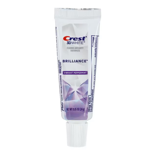 Crest 3D White Brilliance Toothpaste, Vibrant Peppermint, 0.85 oz Tube, 72/Case