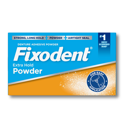 Fixodent Extra Hold Denture Adhesive Powder, 2.7 oz, 24/Case