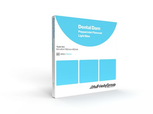 Dental Dam, Non-Latex, Med, LB, Blue, Peppermint, 15/Box