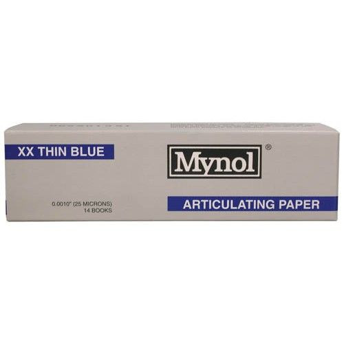 Mynol articulating Paper- X-Thin Blue 0.0025" (63 Microns). 140/Box