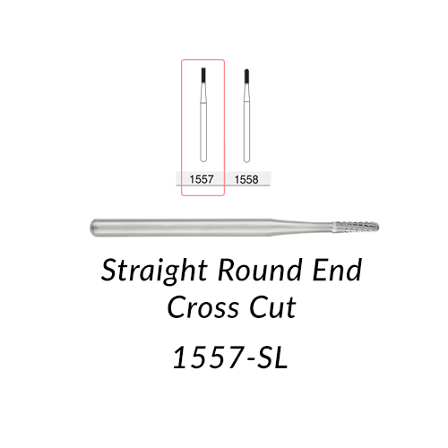 SS White Carbide Burs. FG-1557-SL Straight Round End Crosscut. 5 pcs.