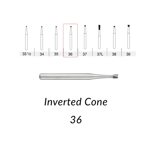 SS White Carbide Burs. FG-36 Inverted Cone. 10 pcs.