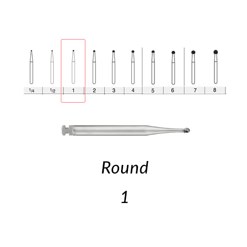 SS White Carbide Burs. RA-1 Round. 10 pcs.