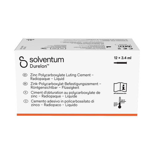 Solventum Durelon Zinc Polycarboxylate Luting Cement Radiopaque Liquid, 38267, 3.4 mL, 12/PAC