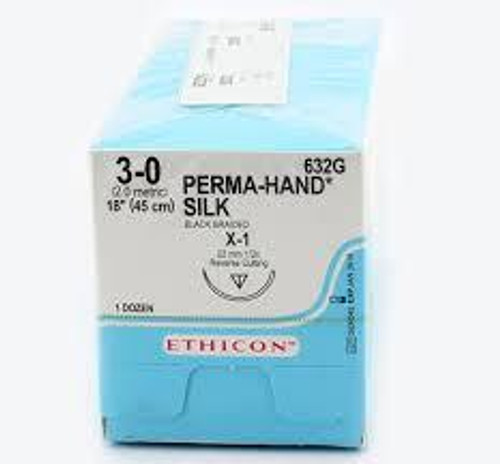 Ethicon Sutures. Silk Thread. 632G 3-0 X-1 18" 12/Box Ethicon Sutures. Silk Thread. 632G 3-0 X-1 18" 12/Box