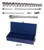 Williams Made In USA 7/8 - 2" Williams 3/4" Dr Shallow Socket & Tool Set 12 Pt 22 Pcs & Tool Box - WSH-22TB 