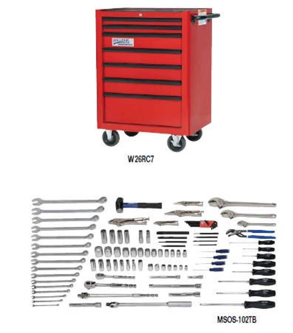  Williams 102 Pcs Oilfield Service Tool Set SAE With Storage MSOS-102TB 