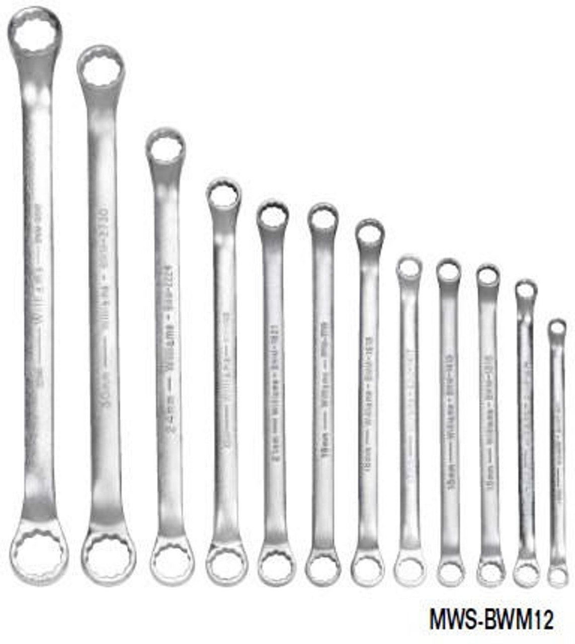 Williams MWS-BWM12 12-Piece Double Head 10-Degree Offset Box End Wrench Set