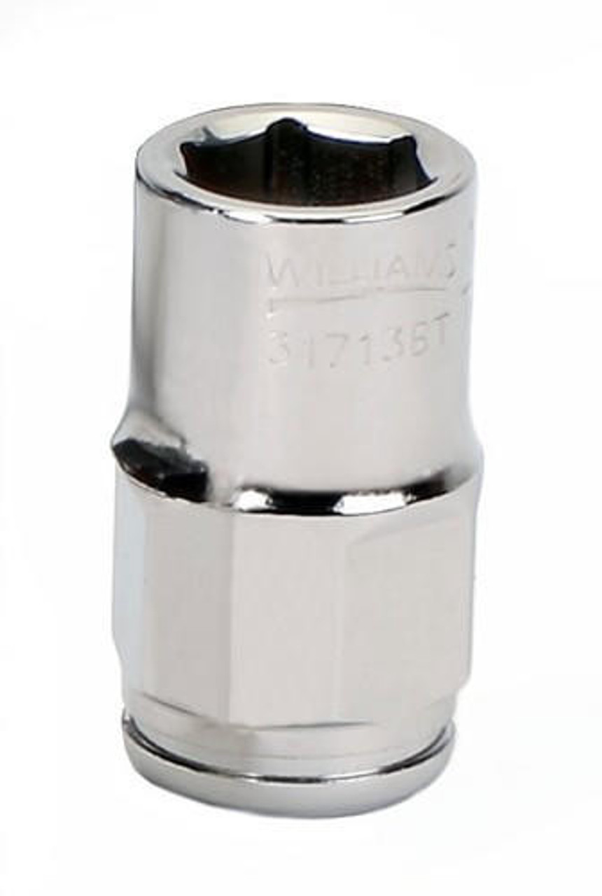 Williams Made In USA 18MM Williams 3/8" Dr Bolt Thru Socket 6 Pt - 31718BT 