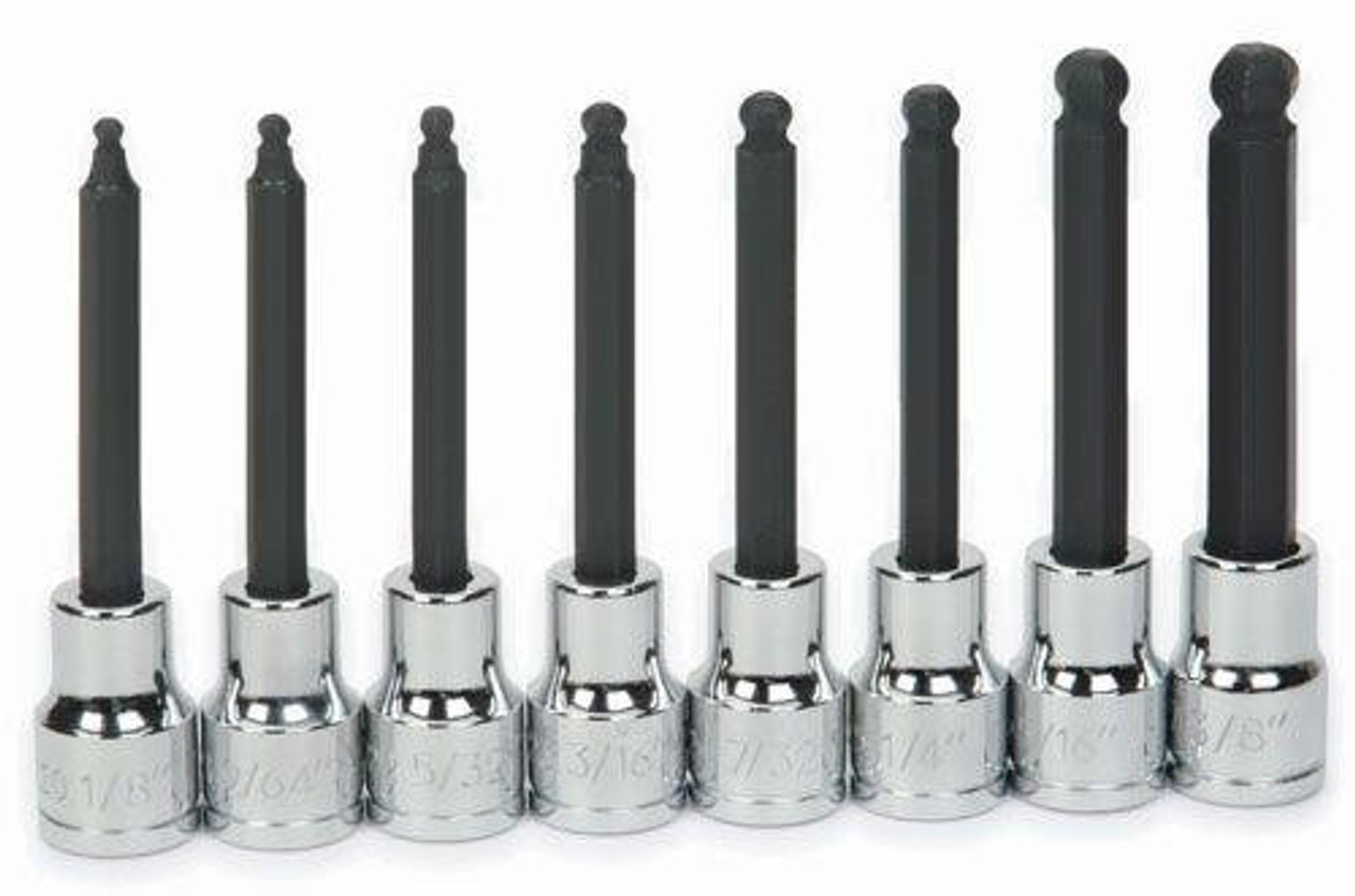 Williams 1/8 - 3/8" Williams 3/8" Dr Long Ball Hex Bit Socket Set 8 Pcs - 31947 