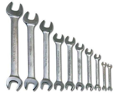 Williams 6 - 27MM Williams Chrome Satin Double Open End Wrench Set 10s - MWS-31 