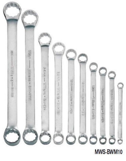 Williams 8 - 30MM Williams 10 Offset Double Box End Wrench Set 10s - MWS-BWM10 