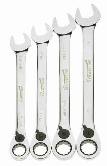 Williams 13/16 - 1" Williams Ratcheting Combination wrench Set 4 Pcs - WS-1164RC 