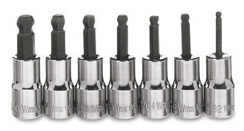 Williams Made In USA 3/32 - 1/4" Williams 1/4" Dr Ball Hex Socket Set 7 Pcs - WSM-7HBA 