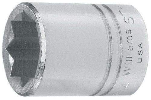 Williams Made In USA 1 1/8" Williams 1/2" Dr Shallow Socket 8 Pt - ST-836 