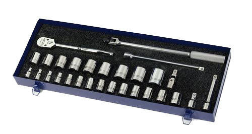 Williams Made In USA 10 - 34MM Williams 1/2" Dr Shallow Socket & Tool Set 12 Pt 29 Pcs - MSS-29F 
