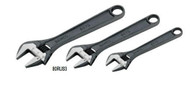  Bahco 3 Piece Black Phosphate Adjustable Wrench Set, in Pouch - 80RUS3 