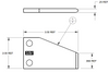 2D drawing of reversing switch contact showing reference dimensions