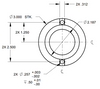 2D drawing of insulating collar showing reference dimensions