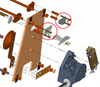 3D model of 550B reversing switch assembly exploded view with stationary contacts circled in red