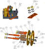 3D model of parts in the selector switch contact kit