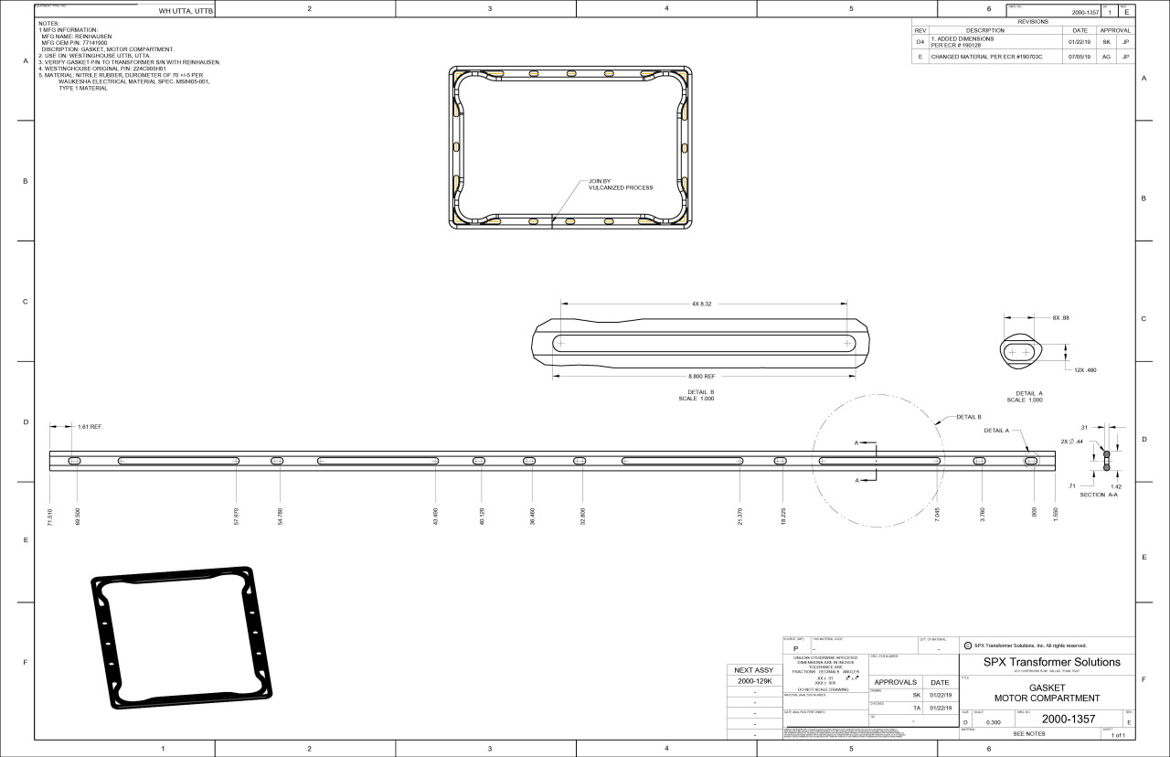 Motor Compartment Gasket