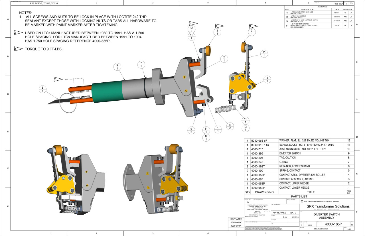 Diverter Switch Assembly - Complete W/ Contacts