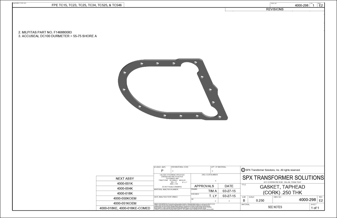 Taphead Gasket - Corprene