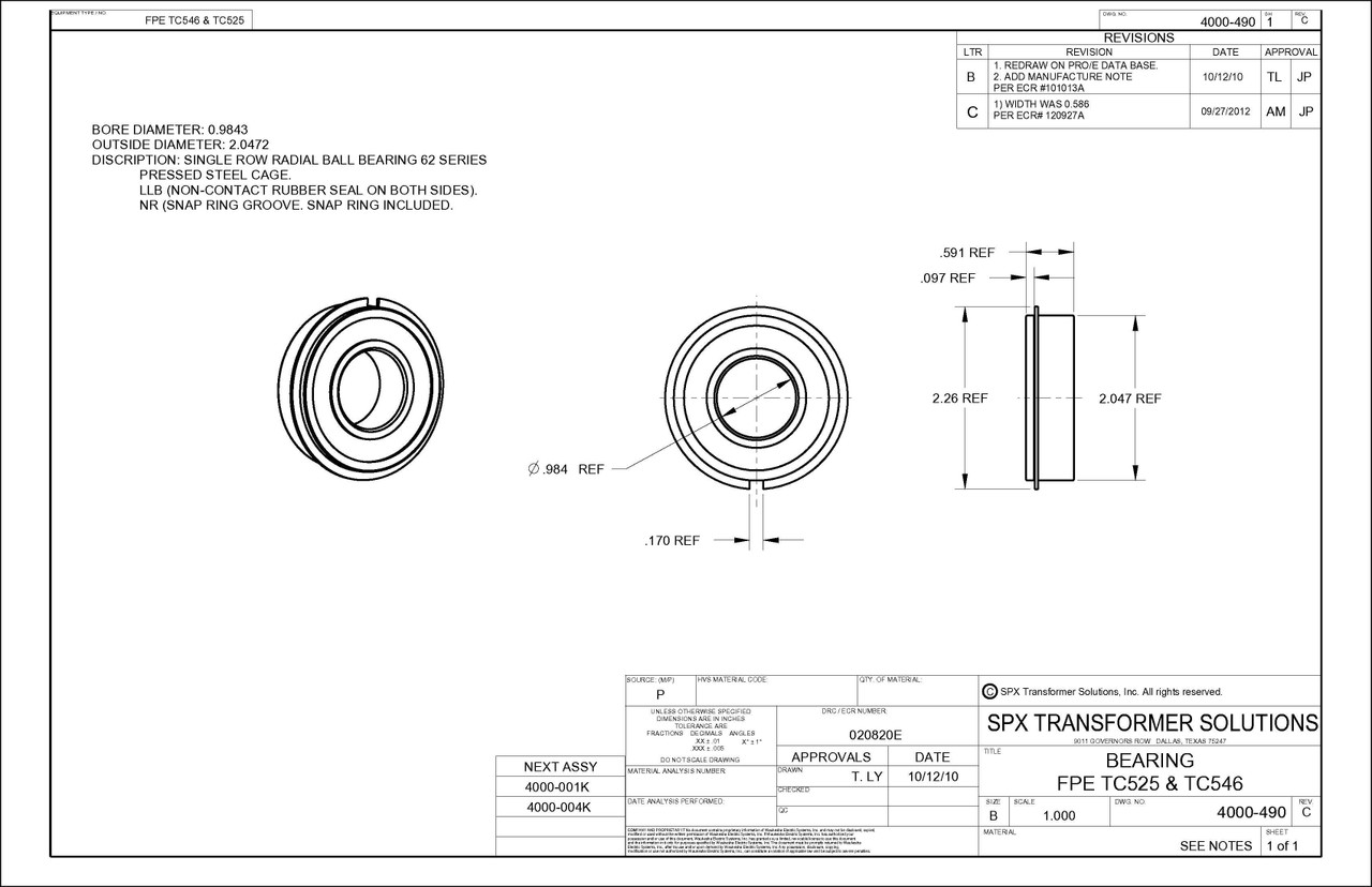 Spring Drive Bearing With Snap Ring