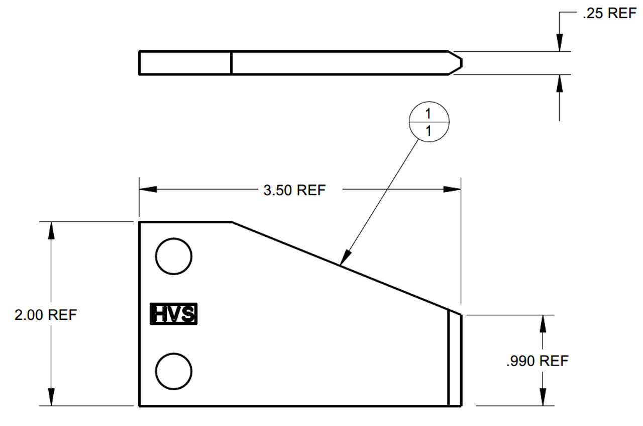 2D drawing of reversing switch contact showing reference dimensions