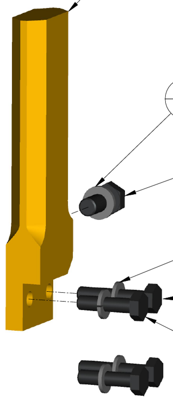 3D model of transfer switch arcing moving contacts