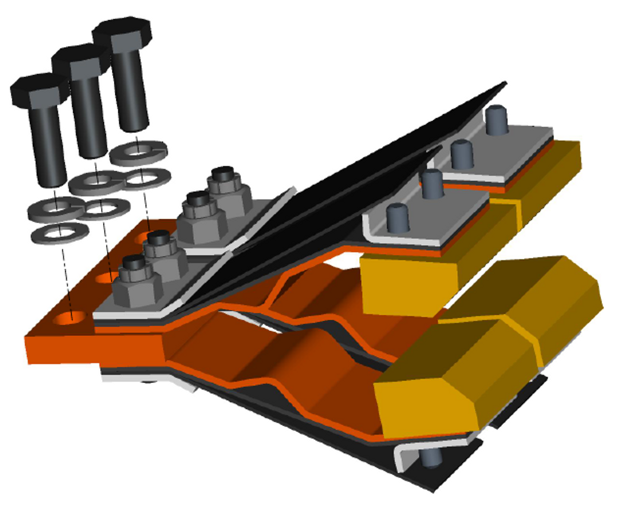 3D model of transfer switch arcing stationary contact assembly