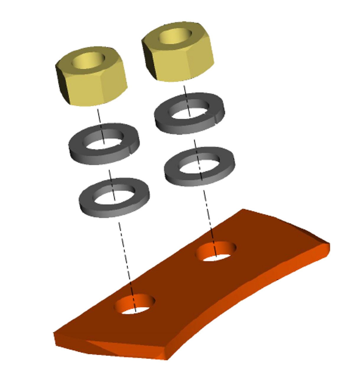 3D model of selector switch stationary contact