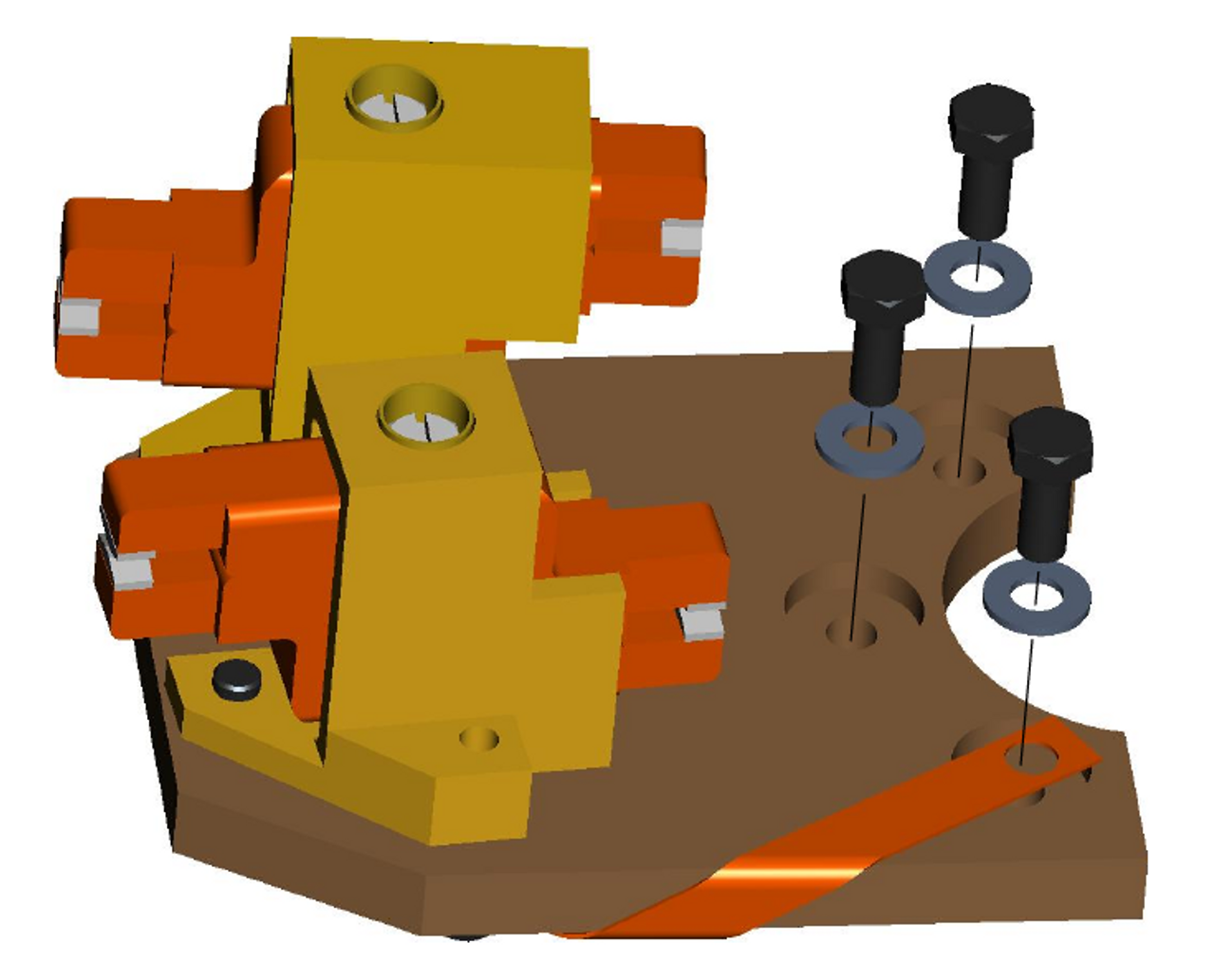 3D model of selector switch contact moving arm assembly