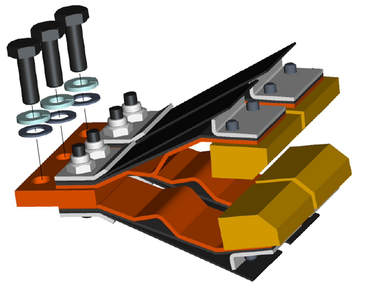 3D model of transfer switch arcing stationary contact assembly